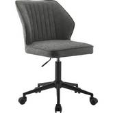 Pakuna Office Chair in Vintage Gray Leatherette & Black