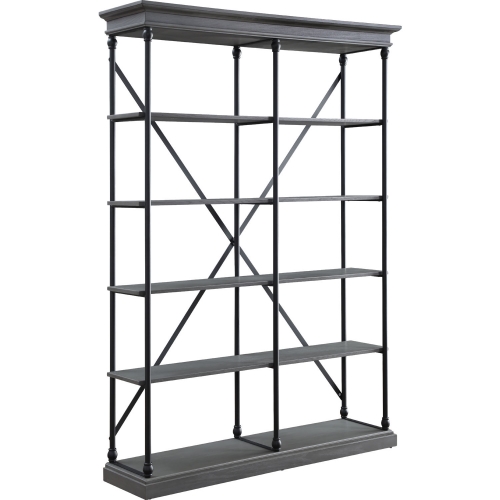 Rukia Bookcase in Gray & Black Finish