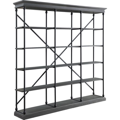 Rukia Bookcase in Gray & Black Finish