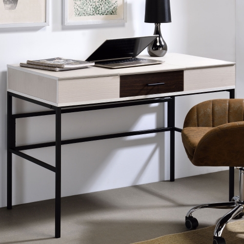 Verster Writing Desk w/ USB in Natural & Black Finish