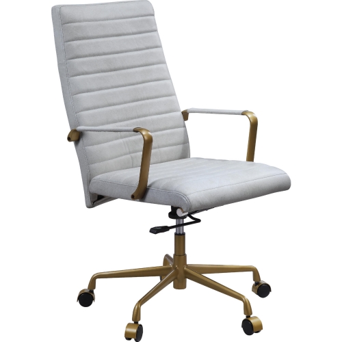 Duralo Office Chair in Vintage White Top Grain Leather