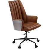 Salvol Office Chair in Sahara Leather & Aluminum