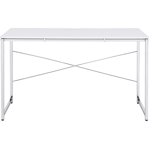 Tennos Writing Desk in White & Chrome