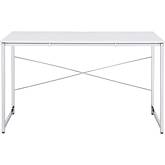 Tennos Writing Desk in White & Chrome