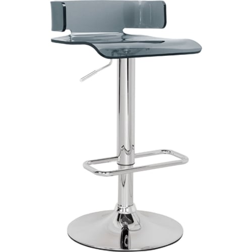 Rania Adjustable Stool w/ Swivel in Gray & Chrome