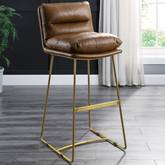 Alsey Bar Stool in Saddle Brown Top Grain Leather