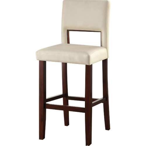 Reiko Bar Chair in White Leatherette & Espresso