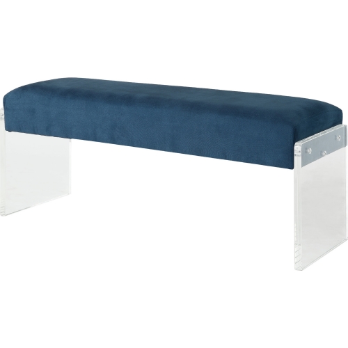 Marah Bench in Teal Fabric & Acrylic