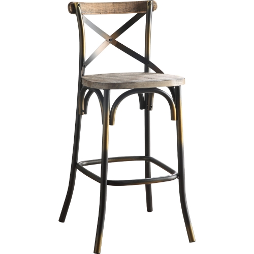 Zaire Bar Chair in Walnut & Antique Copper Metal