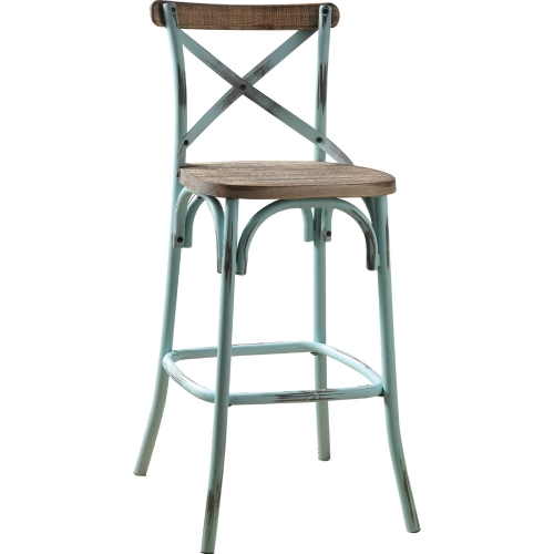 Zaire Bar Chair in Walnut & Antique Sky Metal