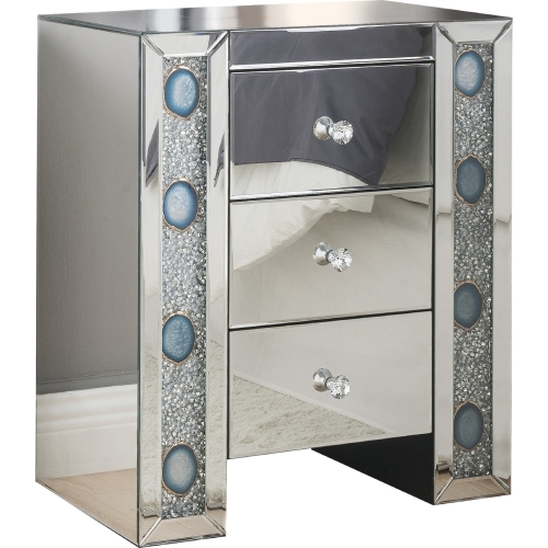 Sonia Nightstand in Mirror & Faux Agate