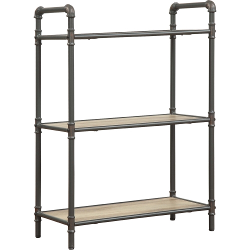 Itzel Bookcase w/ 3 Shelves in Antique Oak & Sandy Gray