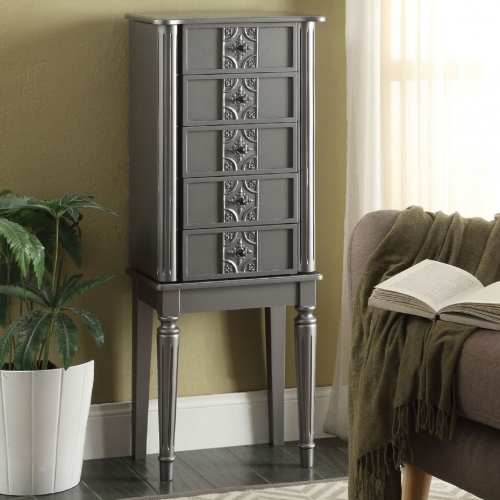 Tammy Jewelry Armoire in Silver