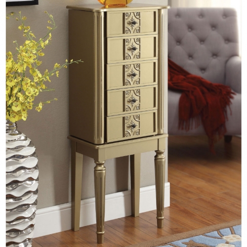 Tammy Jewelry Armoire in Gold