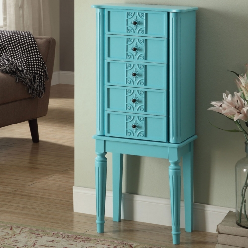 Tammy Jewelry Armoire in Light Blue