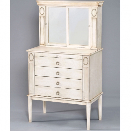 Leven Jewelry Armoire in Antique White