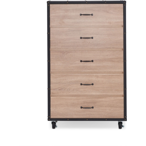 Bemis 5 Drawer Chest in Weathered Light Oak Finish