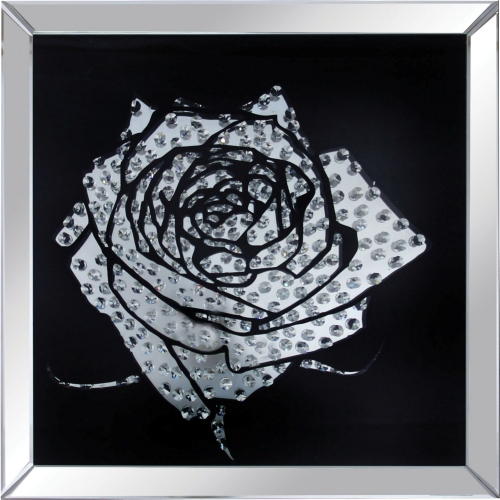 Nevina Wall Art in Mirror & Crystal Rose