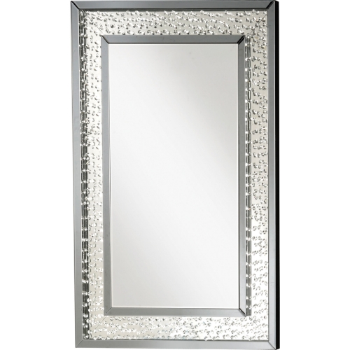 Nysa Accent Mirror in Mirrored Finish w/ Crystal Insert