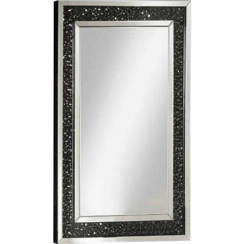 Noor Accent Mirror in Mirrored Finish with Crystals