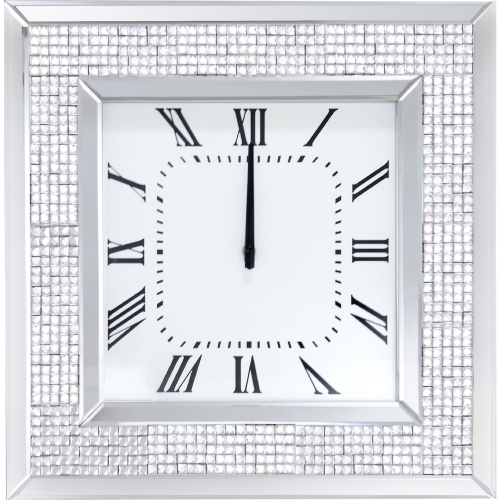 Iama Wall Clock in Mirror & Faux Rhinestones