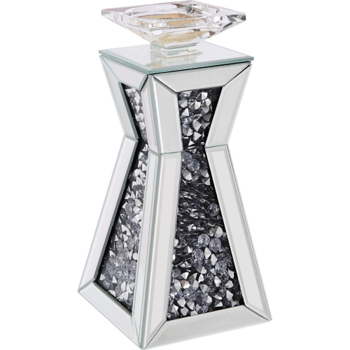 Nowles Accent Candle Holder in Mirror & Faux Stones