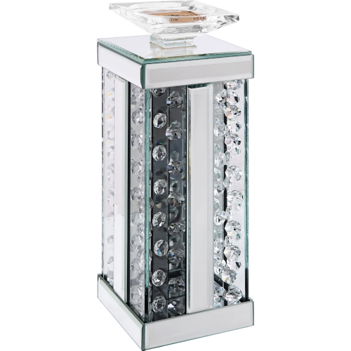 Nysa Accent Candle Holder in Mirror & Faux Crystals