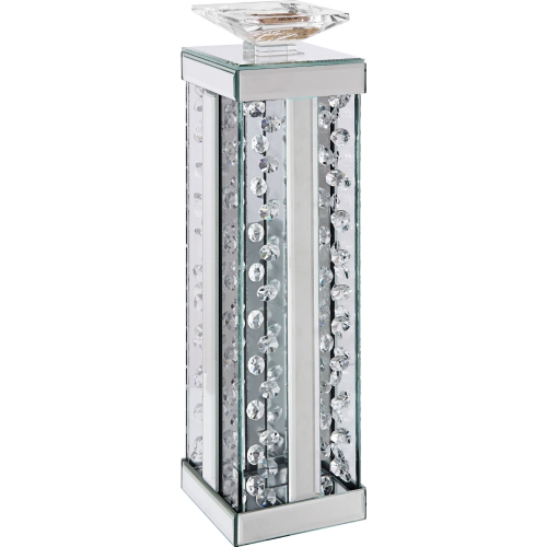 Nysa Accent Candle Holder in Mirror & Faux Crystals