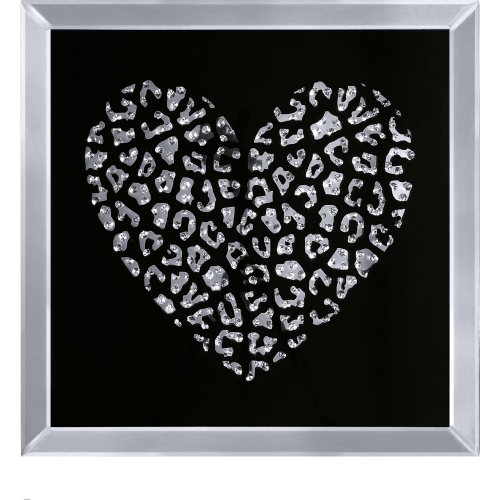 Talisha Heart Wall Art in Mirror & Faux Diamonds