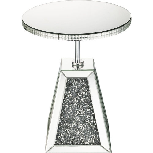 Noralie Accent Table in Mirror & Faux Diamonds