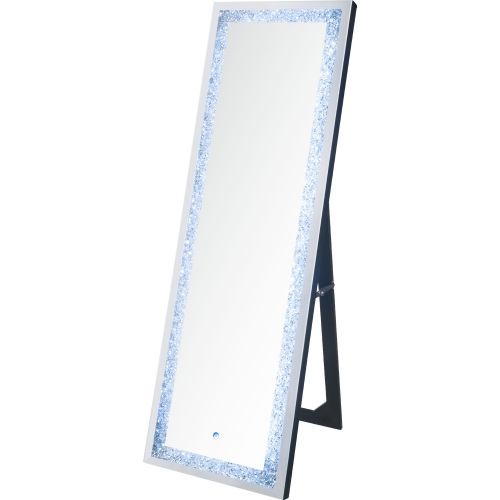 Noralie Floor Mirror w/ LED in Mirror & Faux Diamonds