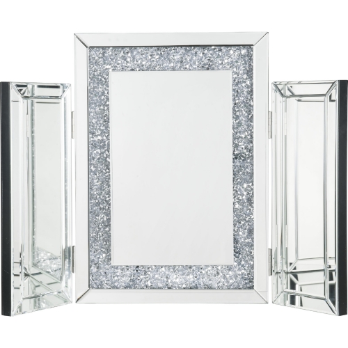 Noralie Accent Decor in Mirror & Faux Diamonds