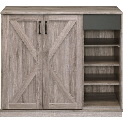 Toski Cabinet in Rustic Gray Oak Finish Wood