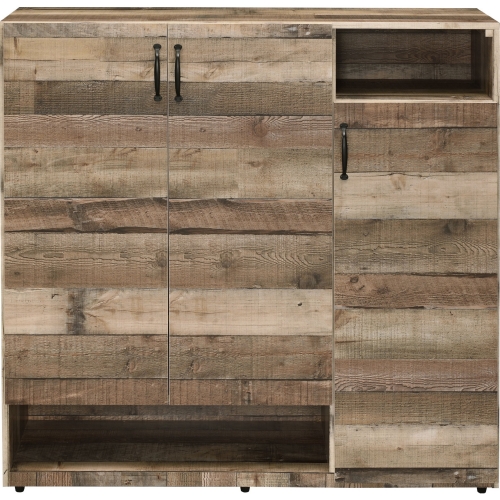 Howia Cabinet in Rustic Gray Oak Finish Wood