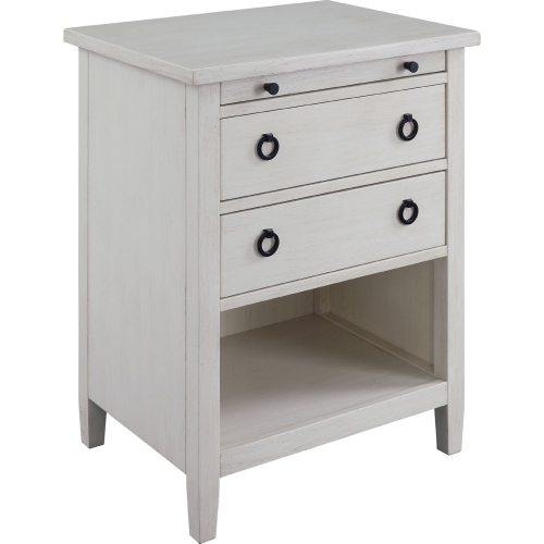 Halim Accent End Table in Antique White Finish