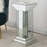 Nysa Pedestal in Mirror & Faux Crystals Inlay