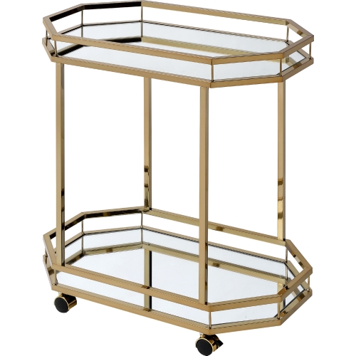 Lacole Serving Cart in Champagne & Mirror