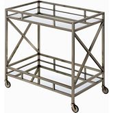 Kristensen Serving Cart in Antique Gold & Mirror