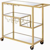 Adamsen Serving Cart in Champagne & Mirror