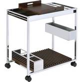 Lisses Serving Cart in Chrome & Wood