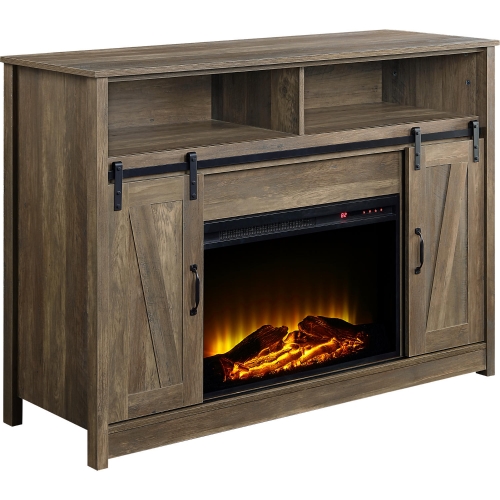 Tobias 51" Fireplace TV Stand in Rustic Oak Finish