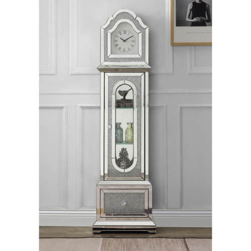 Noralie Grandfather Clock in Mirror & Faux Diamonds