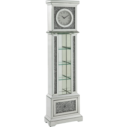 Noralie Grandfather Clock in Mirror & Faux Diamonds