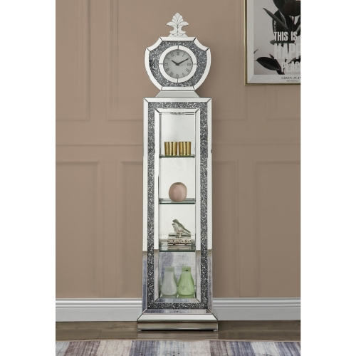 Noralie Grandfather Clock in Mirror & Faux Diamonds