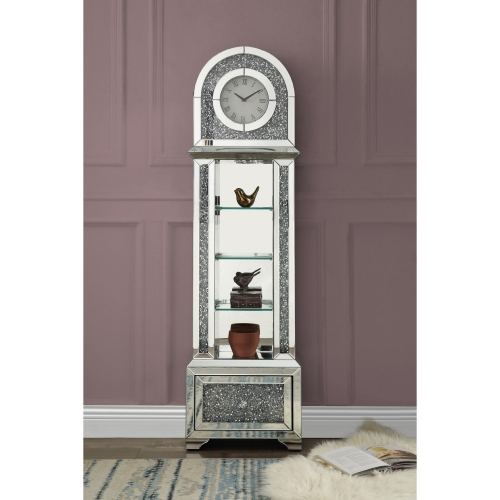 Noralie Grandfather Clock in Mirror & Faux Diamonds