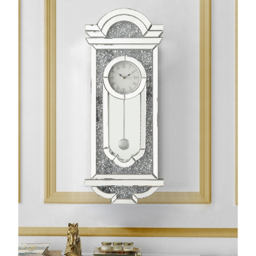 Noralie Wall Clock in Mirror & Faux Diamonds