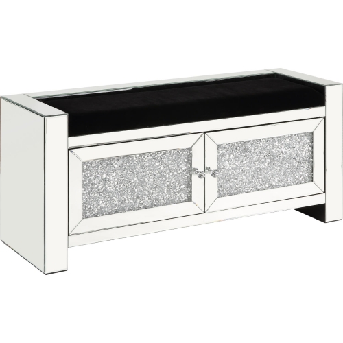 Noralie Stoarge Bench in Mirror & Faux Diamonds