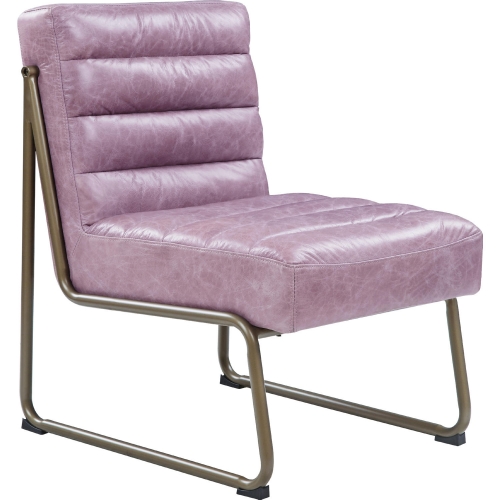 Loria Accent Chair in Channel Tufted Wisteria Top Grain Leather