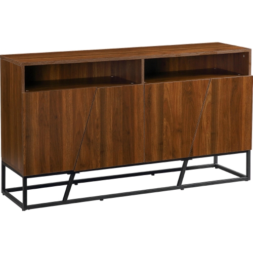 Walden Console Table in Walnut Finish & Black Metal