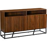 Walden Console Table in Walnut Finish & Black Metal